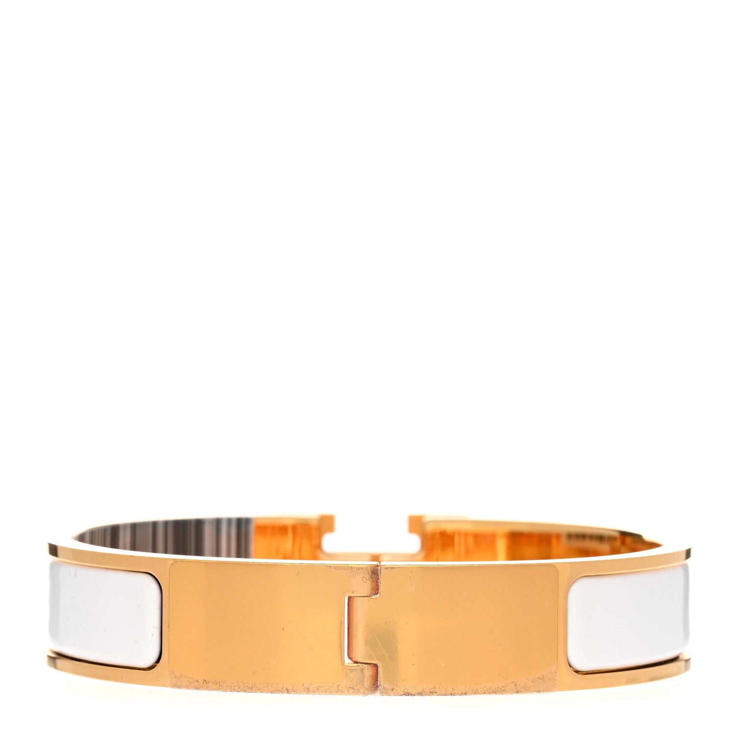 Hermes Enamel Narrow Clic Clac H Bracelet PM White 3 of 5