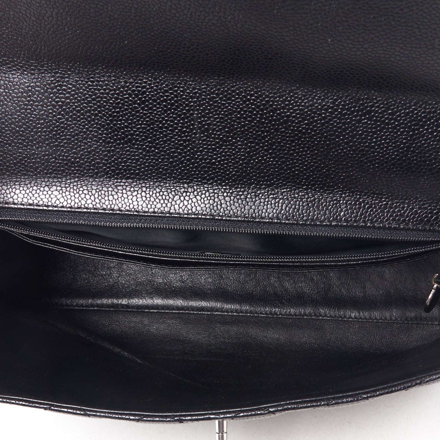 Chanel Caviar Quilted Jumbo Kelly Flap Black 7 of 10