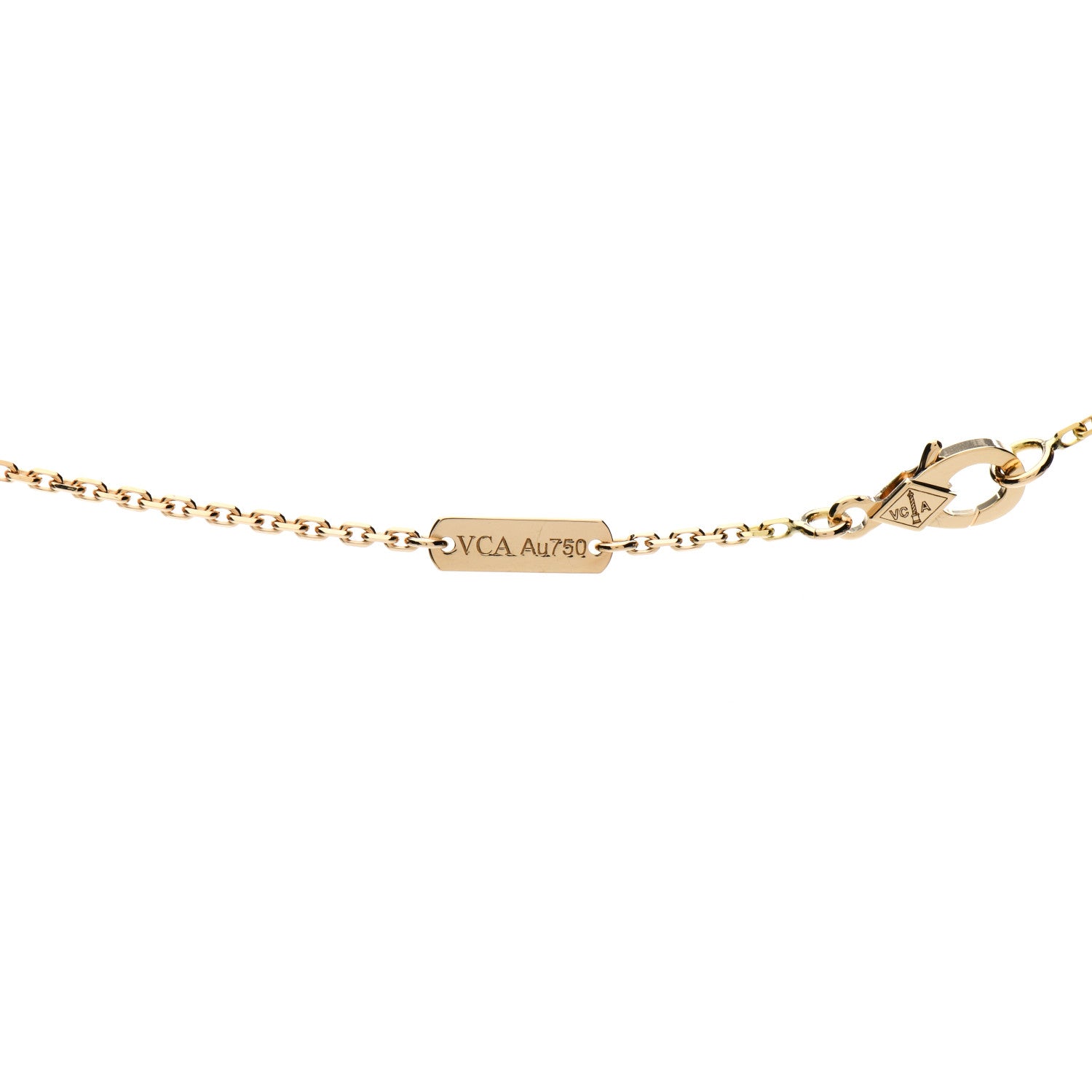 Van Cleef & Arpels 18K Yellow Gold Mother of Pearl Vintage Alhambra Pendant Necklace 4 of 5