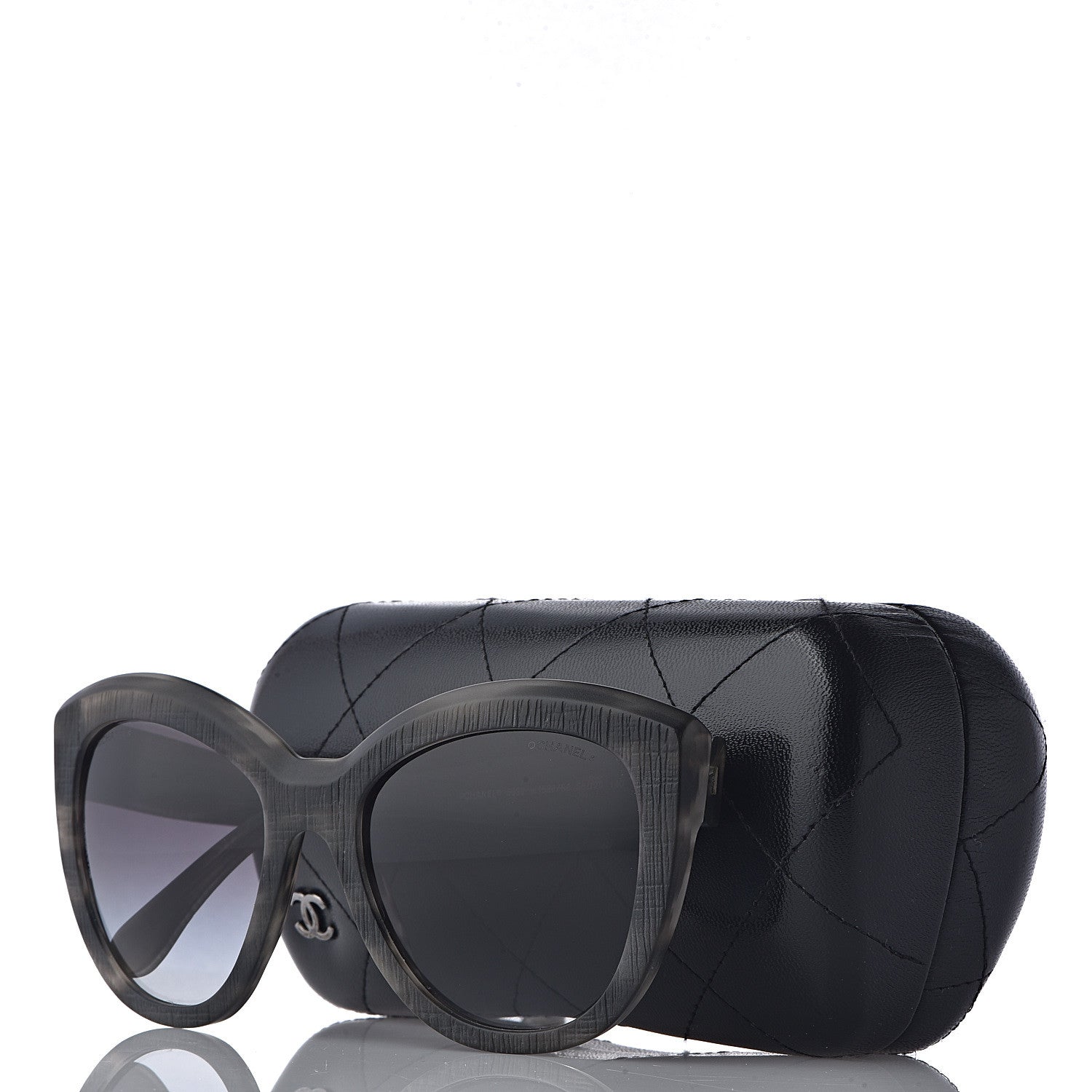 Chanel Tweed Effect CC Polarized Butterfly Signature Sunglasses 5332 Grey 9 of 9