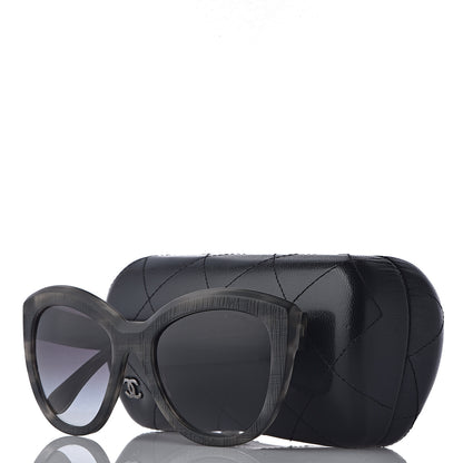 Chanel Tweed Effect CC Polarized Butterfly Signature Sunglasses 5332 Grey 9 of 9