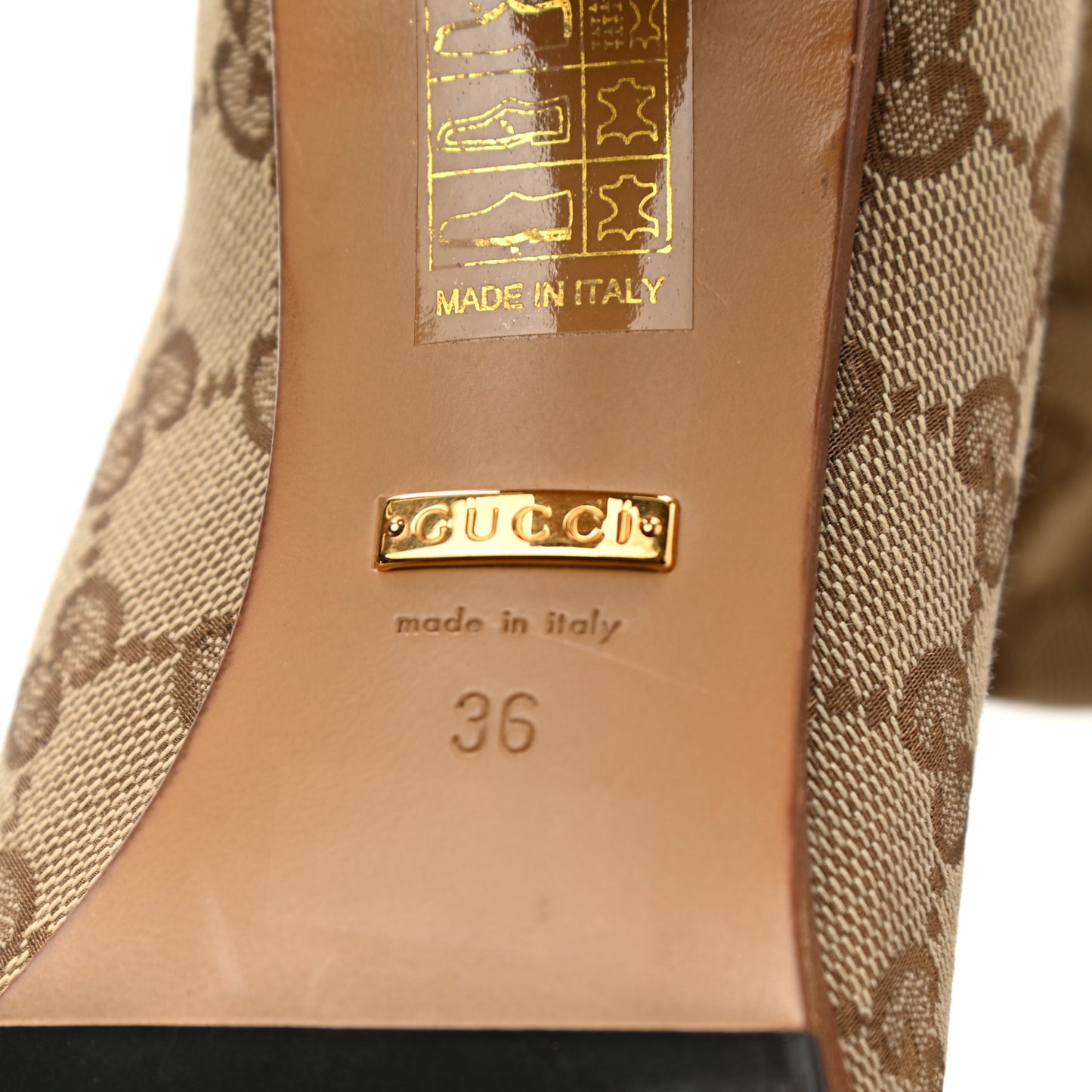 Monogram Over the Knee Boots 36 Beige Ebony