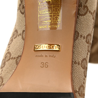 Gucci Monogram Over the Knee Boots 36 Beige Ebony 6 of 6