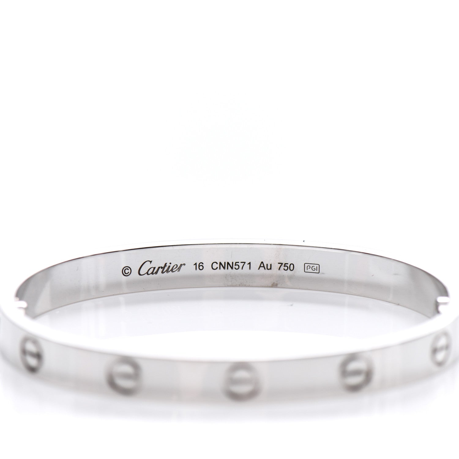 Cartier 18K White Gold LOVE Bracelet 16 3 of 5