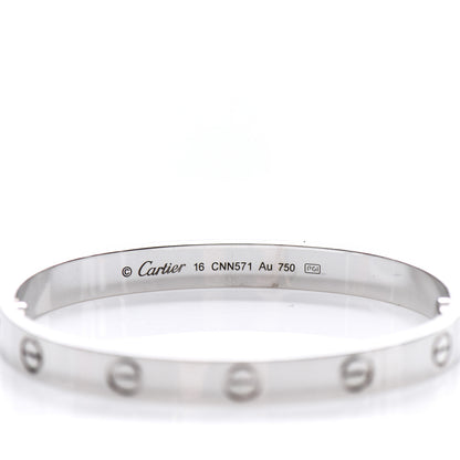 Cartier 18K White Gold LOVE Bracelet 16 3 of 5