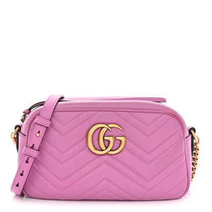 Gucci Calfskin Matelasse Small GG Marmont Chain Shoulder Bag Candy Mousse 1 of 13