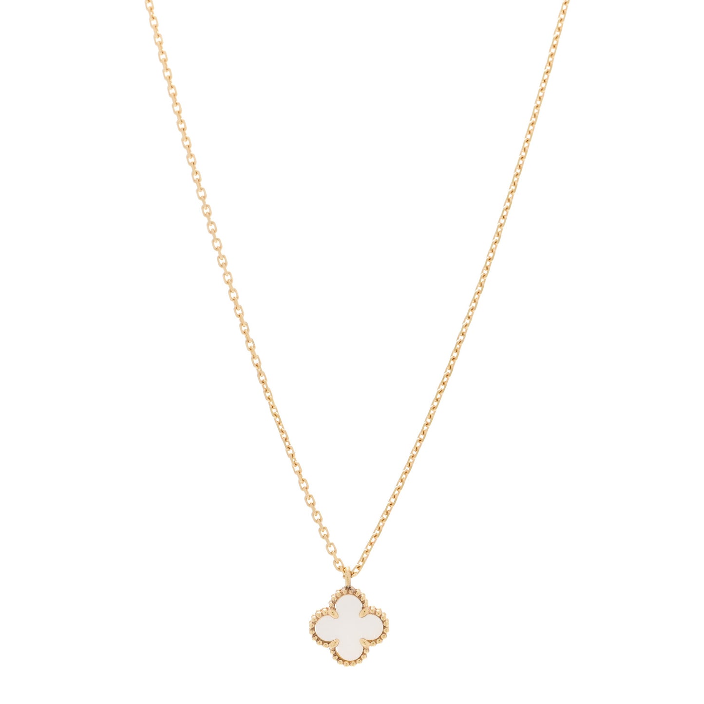 18K Yellow Gold Mother of Pearl Sweet Alhambra Pendant Necklace
