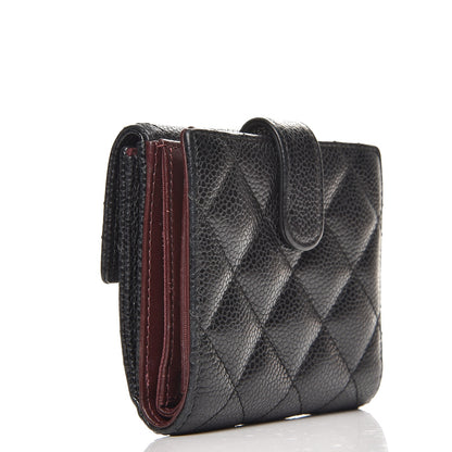 Chanel Caviar Quilted Compact French Flap Wallet Black 3 of 10