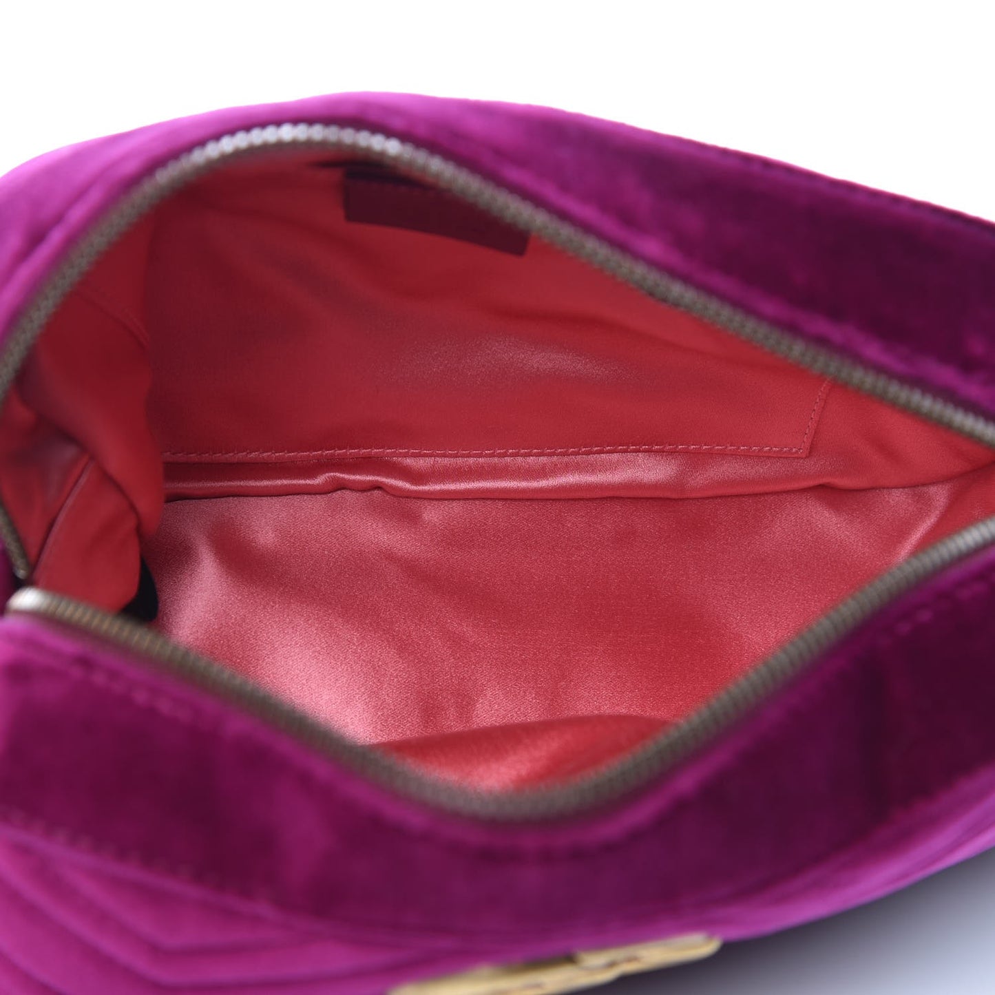 Velvet Matelasse Small GG Marmont Chain Shoulder Bag Fuchsia Violet Cyclamen