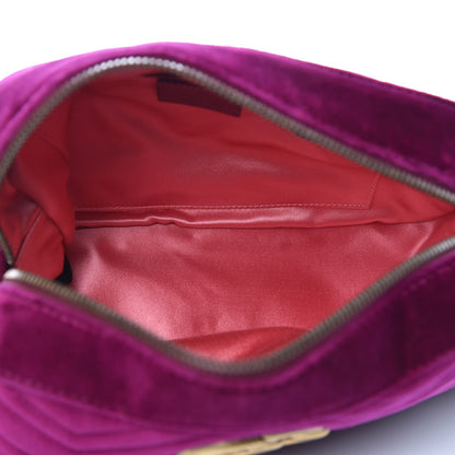 Gucci Velvet Matelasse Small GG Marmont Chain Shoulder Bag Fuchsia Violet Cyclamen 5 of 8
