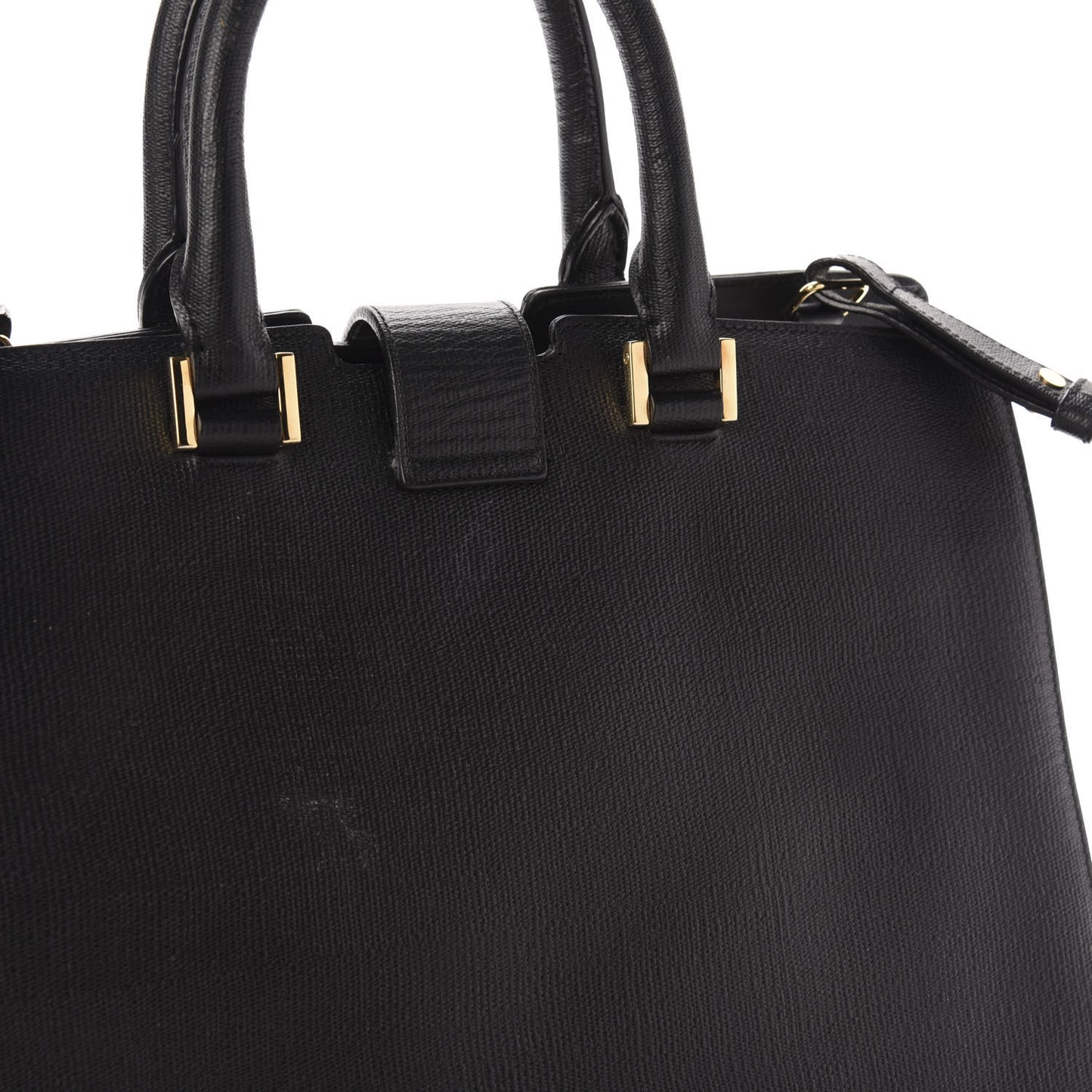 Textured Calfskin Small Classic Y Cabas Black