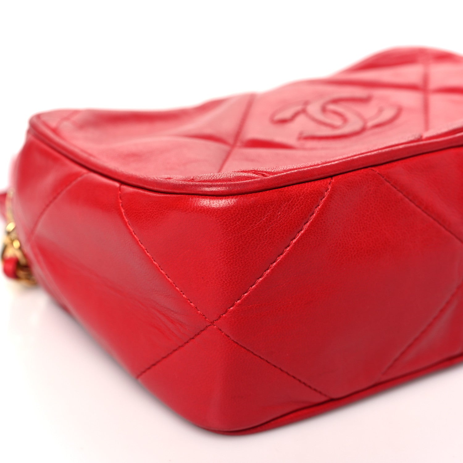 Chanel Lambskin Quilted Tassel Camera Case Red 9 of 12