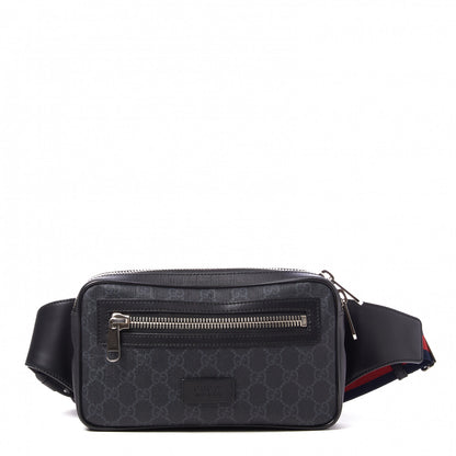 Gucci Soft GG Supreme Monogram Web Belt Bag Black Grey 1 of 8