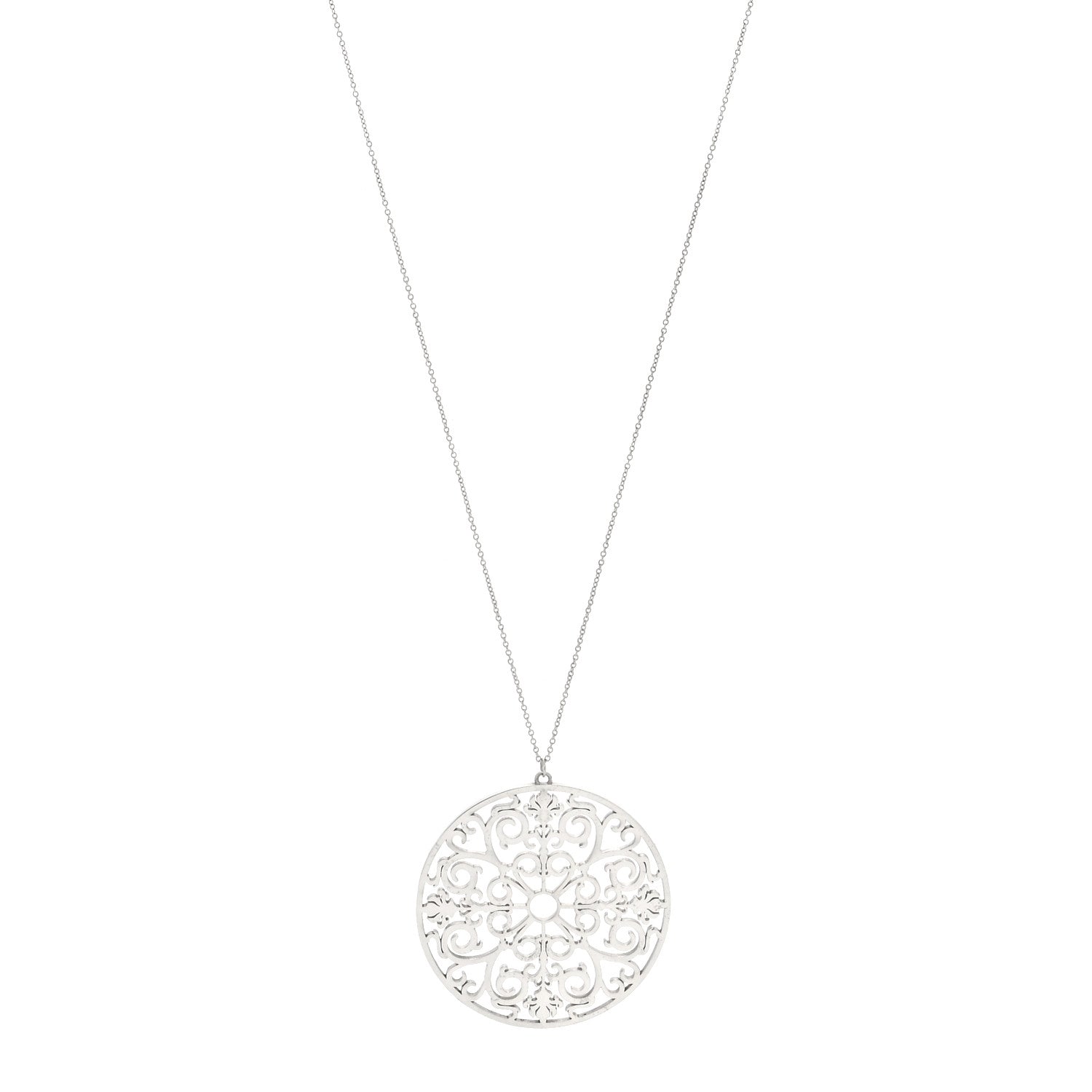 Tiffany Sterling Silver Enchant Round Medallion Pendant Necklace 1 of 4
