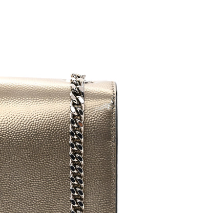 Saint Laurent Grain De Poudre Small Monogram Kate Satchel Gold 10 of 10