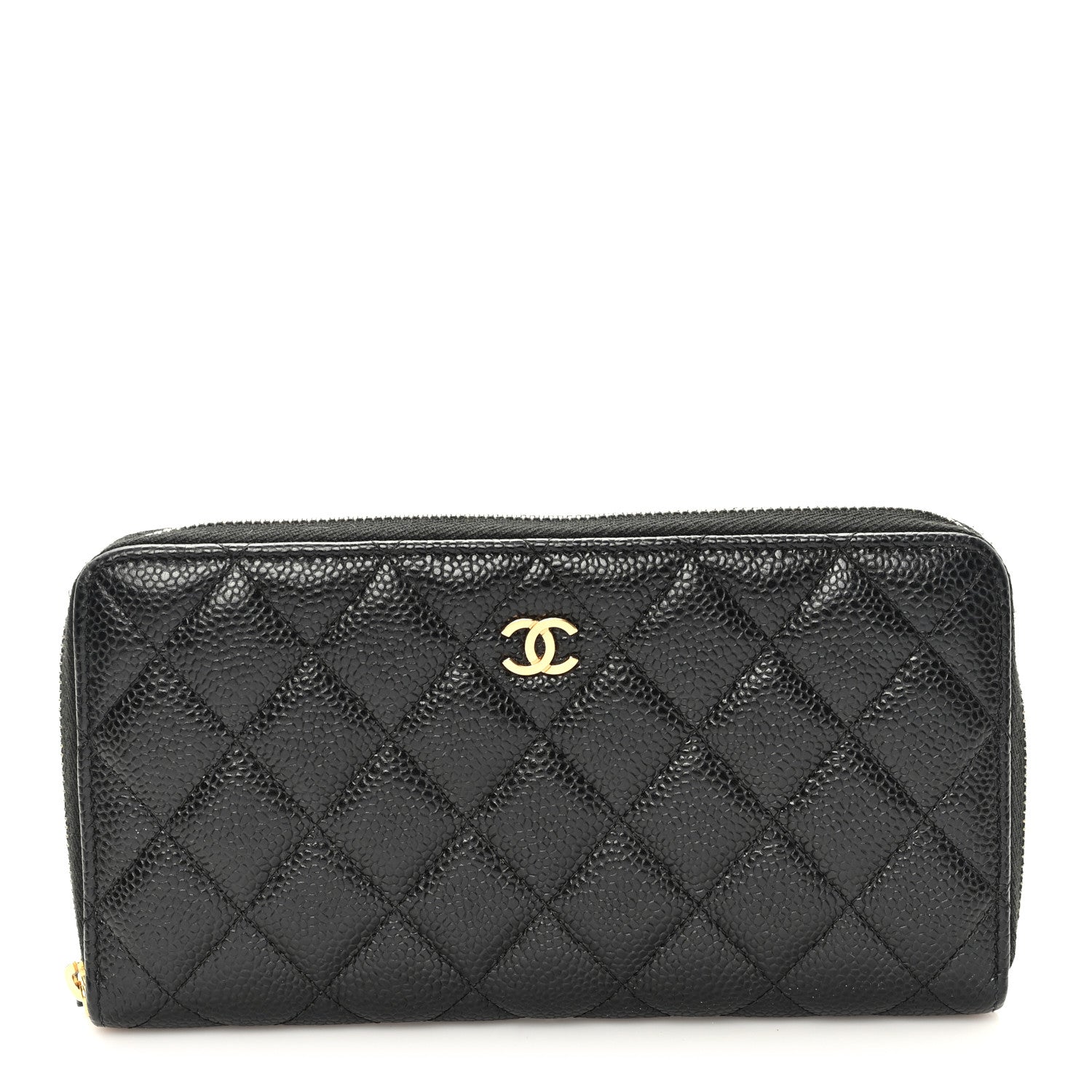 Chanel Caviar Quilted Large Gusset Zip Around Wallet Black 1 of 9