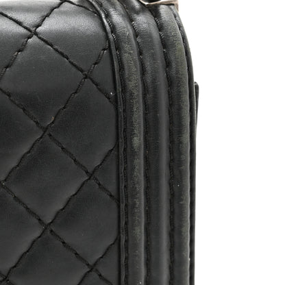 Chanel Calfskin Quilted Double Stitch New Medium Boy Flap Black 16 of 16