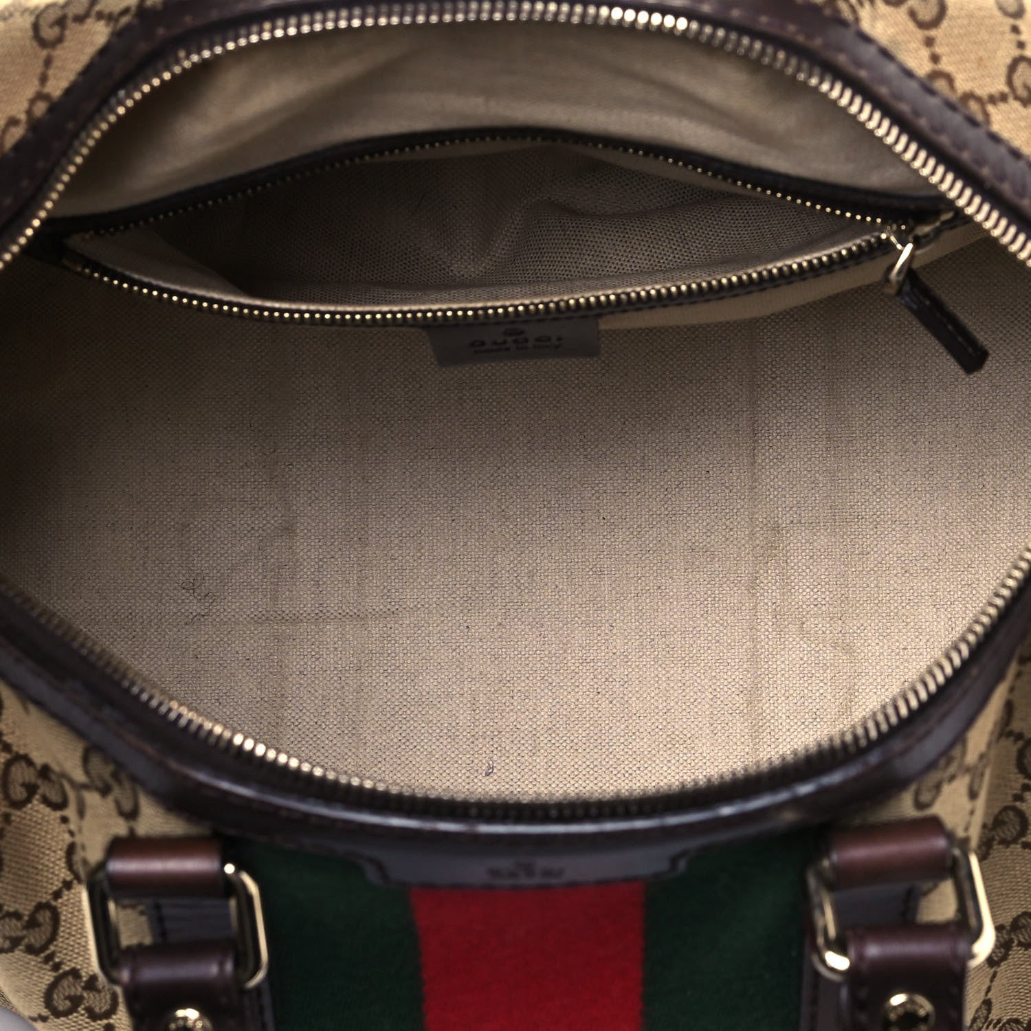 Gucci Monogram Vintage Web Medium Boston Dark Brown 5 of 14