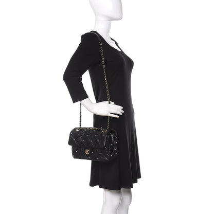 Chanel Lambskin Quilted Pearl Studded Flap Black 3 of 11