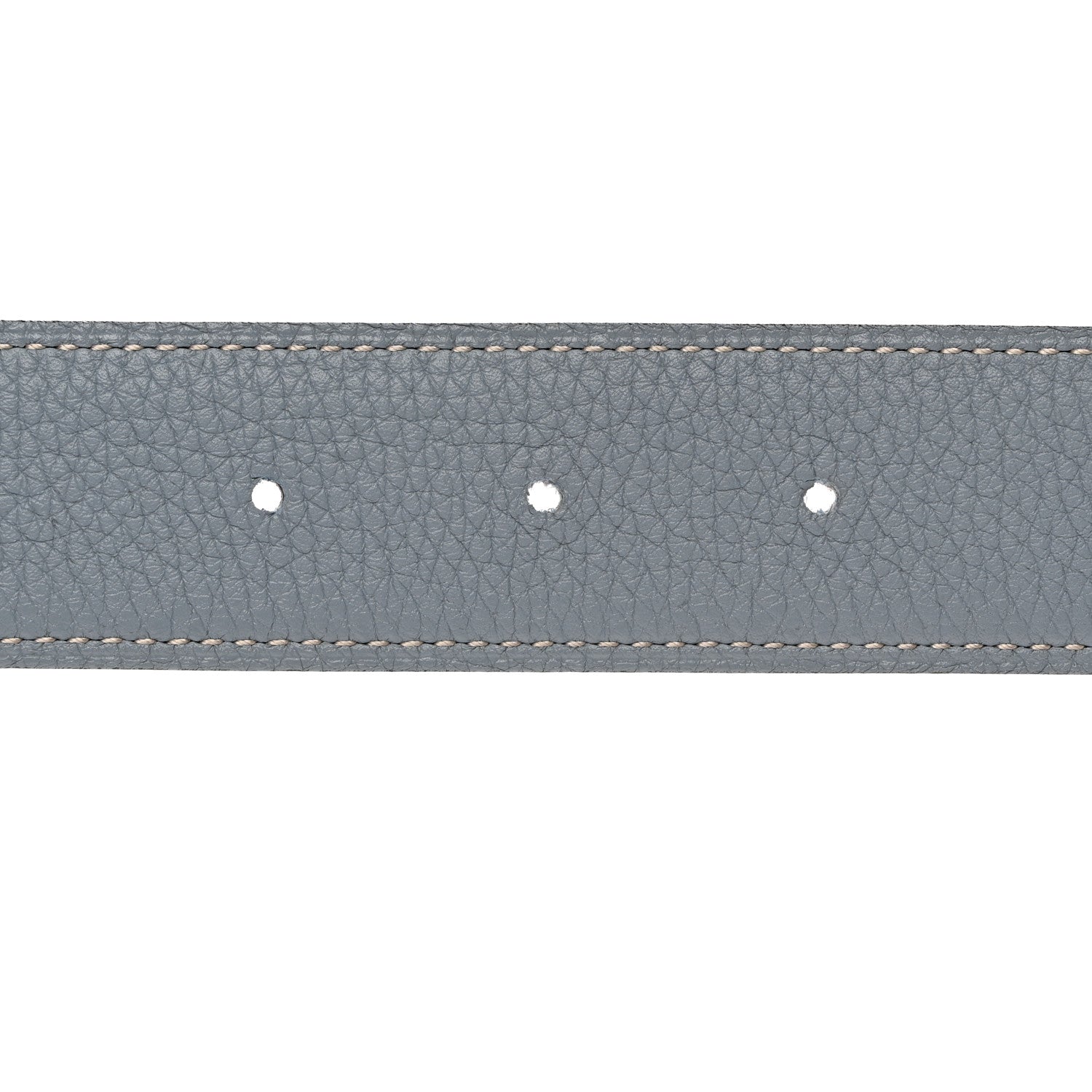 Hermes Box Togo 32mm Belt Strap 85 Bleu Lin Chocolate 5 of 9