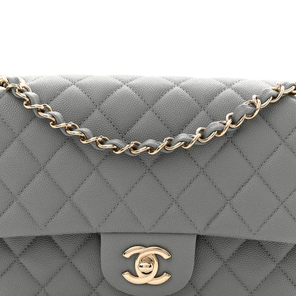 Chanel Caviar Quilted Medium Double Flap Grey 8 of 11
