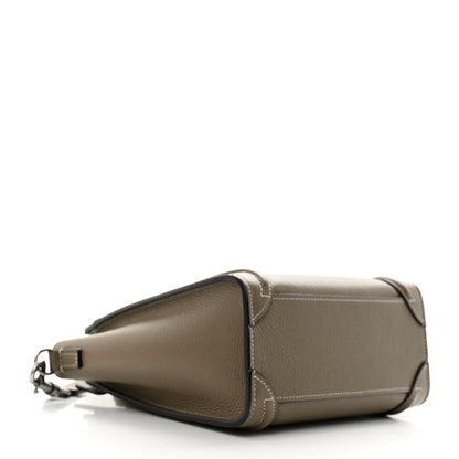 Celine Drummed Calfskin Nano Luggage Souris 4 of 11