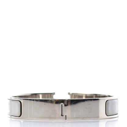 Hermes Enamel Narrow Clic Clac H Bracelet PM Blanc Gris Clair 3 of 4