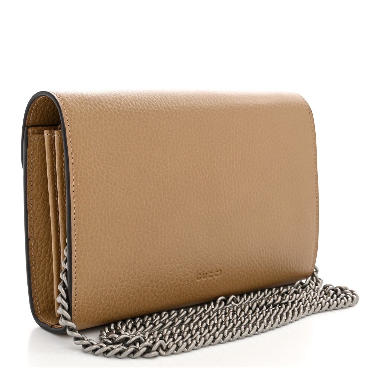 Dollar Calfskin Crystal Mini Dionysus Chain Wallet Natural Tan Black Diamond
