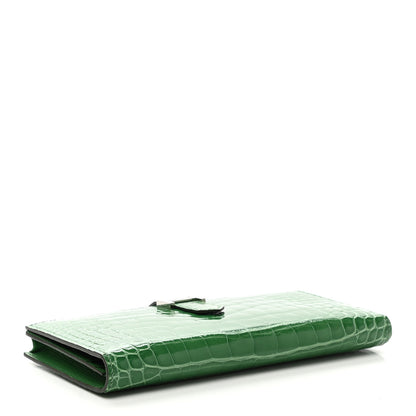 Hermes Shiny Alligator Bearn Wallet Cactus 4 of 8