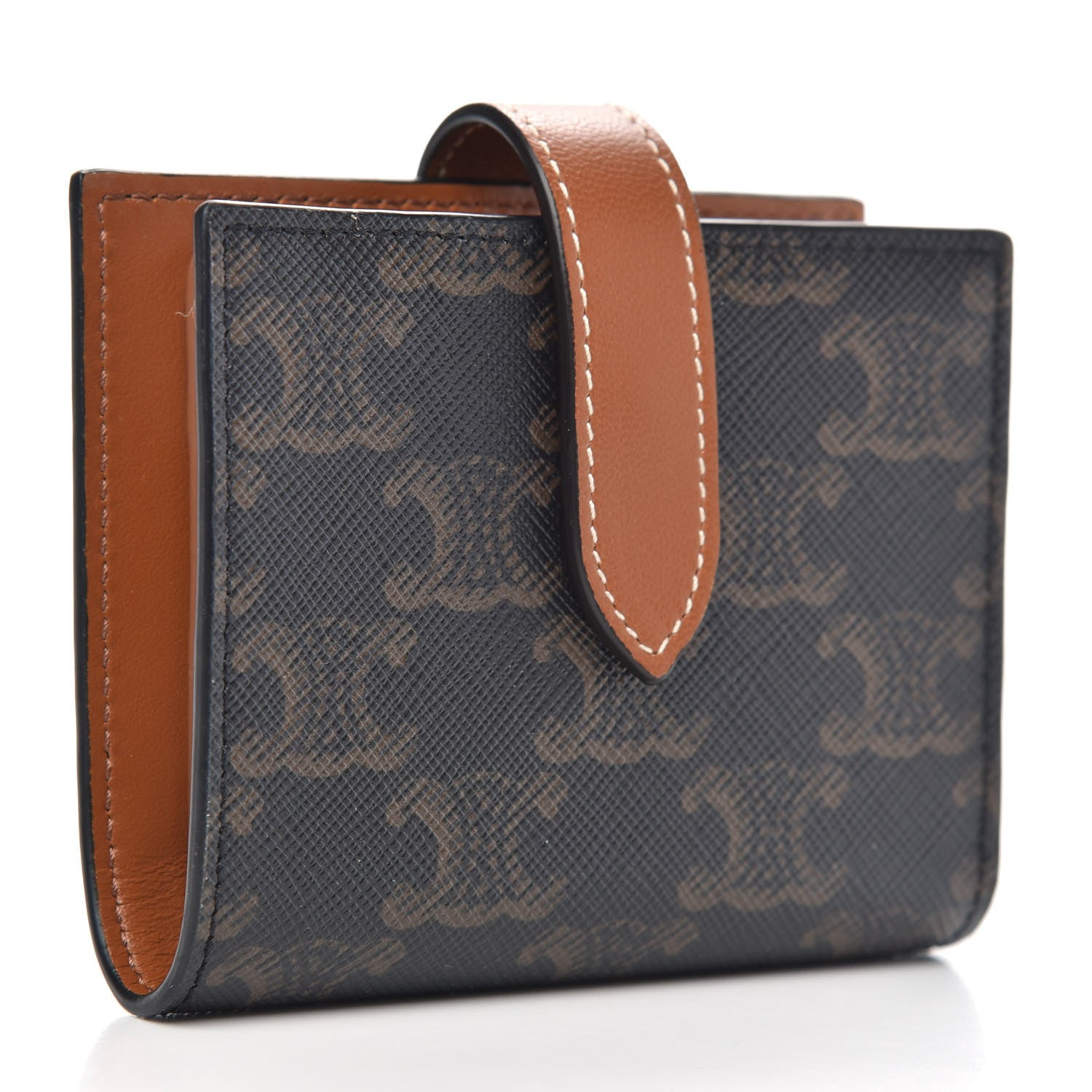 Celine Canvas Triomphe Small Strap Wallet Tan 3 of 6