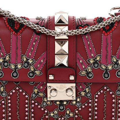 Valentino Garavani Vitello Crystal Loveblade Embellished Mini Glam Lock Rockstud Flap Rubino 7 of 12