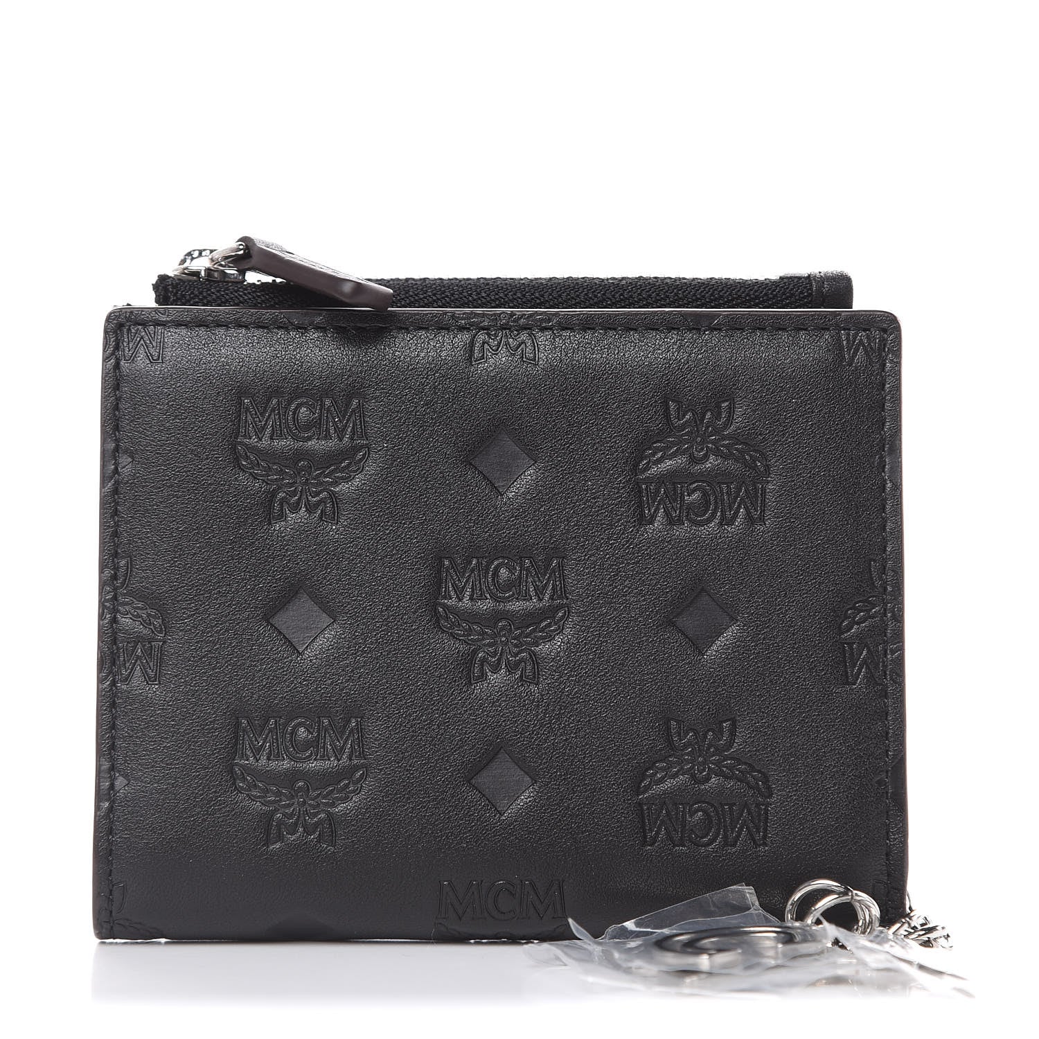 MCM Calfskin Ottomar Monogram Mini Two Fold Klara Wallet Black 1 of 8