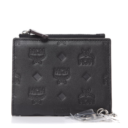MCM Calfskin Ottomar Monogram Mini Two Fold Klara Wallet Black 1 of 8