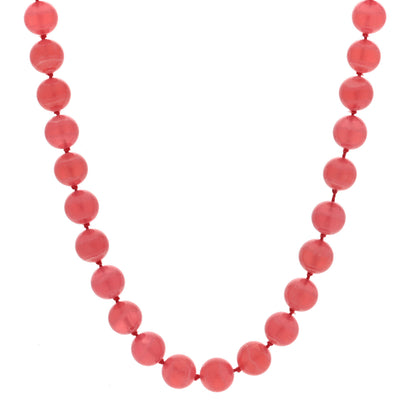 Tiffany Sterling Silver Rhodochrosite 10mm Paloma Picasso Bead Necklace 1 of 5