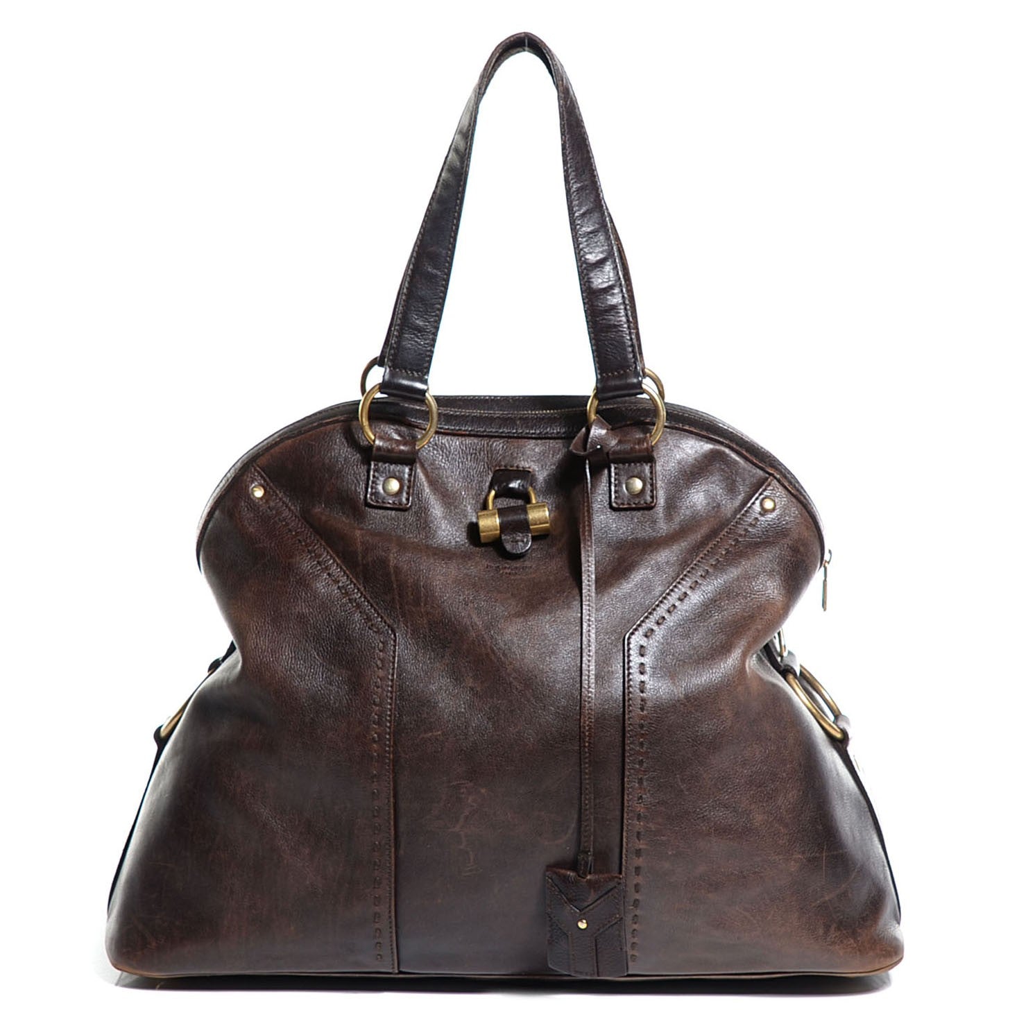 Saint Laurent Calfskin Oversized Muse Brown 1 of 9