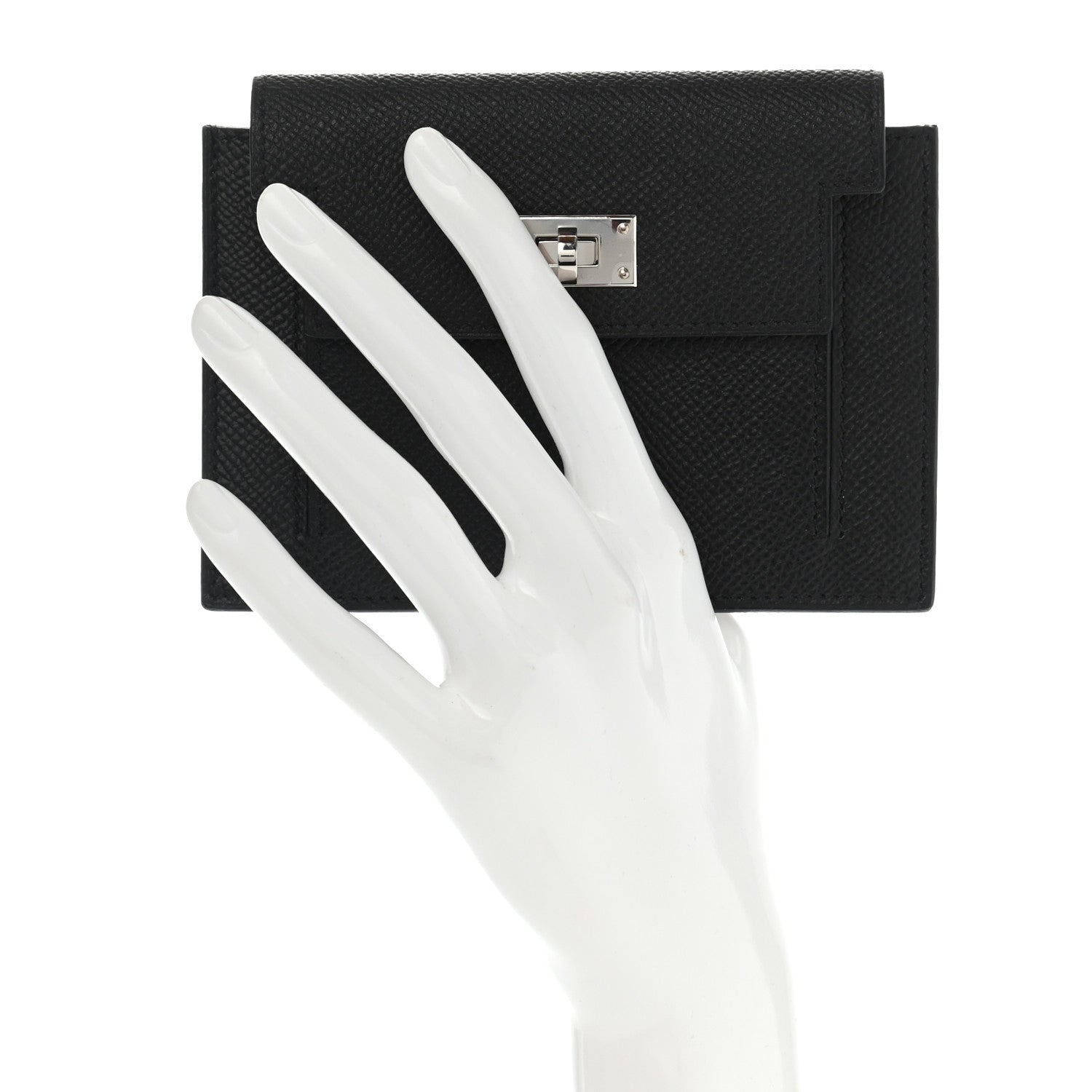 Hermes Epsom Kelly Pocket Compact Wallet Black 2 of 7