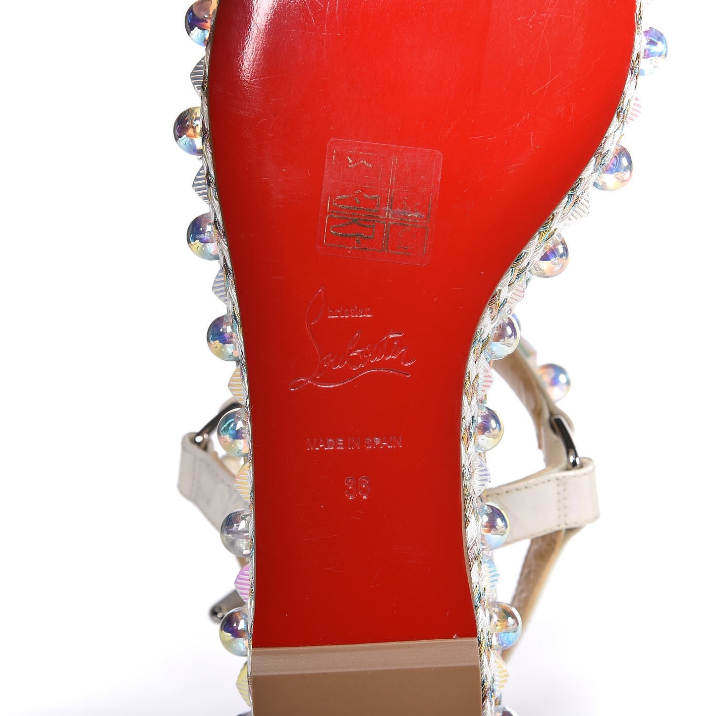 Patent Embellished Cataconico 60 Platform Sandals 36 White