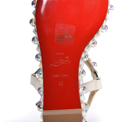 Christian Louboutin Patent Embellished Cataconico 60 Platform Sandals 36 White 6 of 8