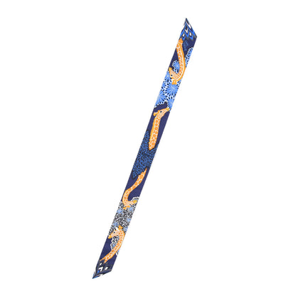 Hermes Silk The Three Graces Twilly Bleu Nuit Gold Black 2 of 6