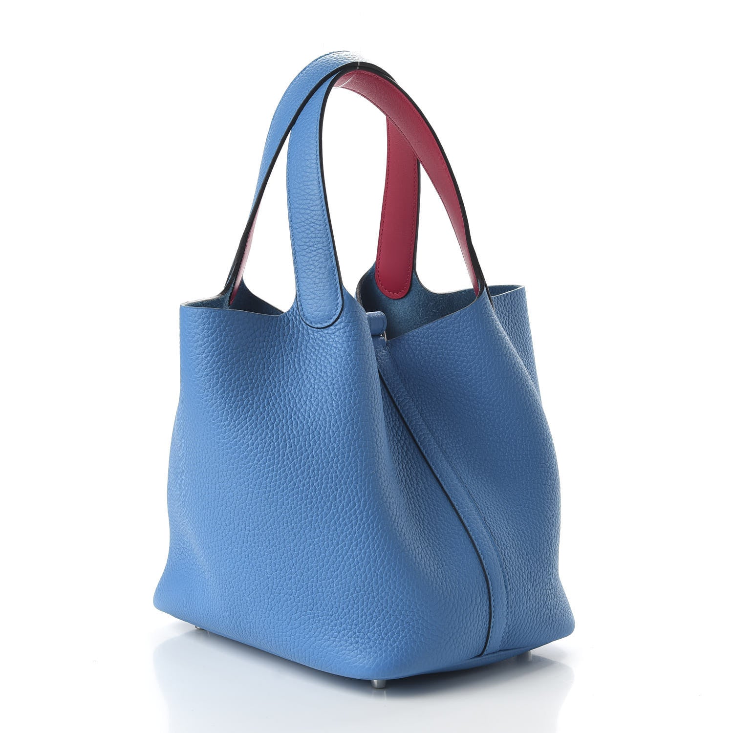 Hermes Taurillon Clemence Swift Eclat Picotin Lock 22 MM Bleu Frida Rose Mexico 2 of 10