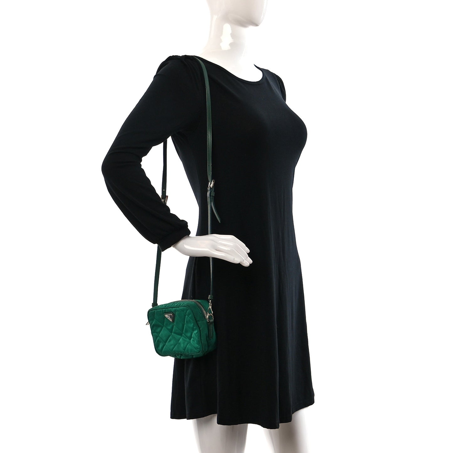 Nylon Tessuto Impuntu Quilted Crossbody Bag Oleandro