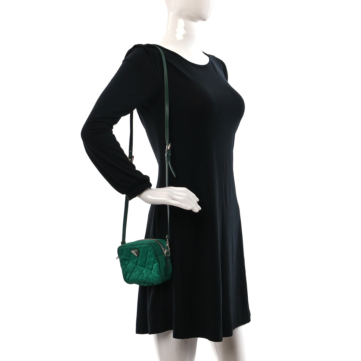 Prada Nylon Tessuto Impuntu Quilted Crossbody Bag Oleandro 2 of 14