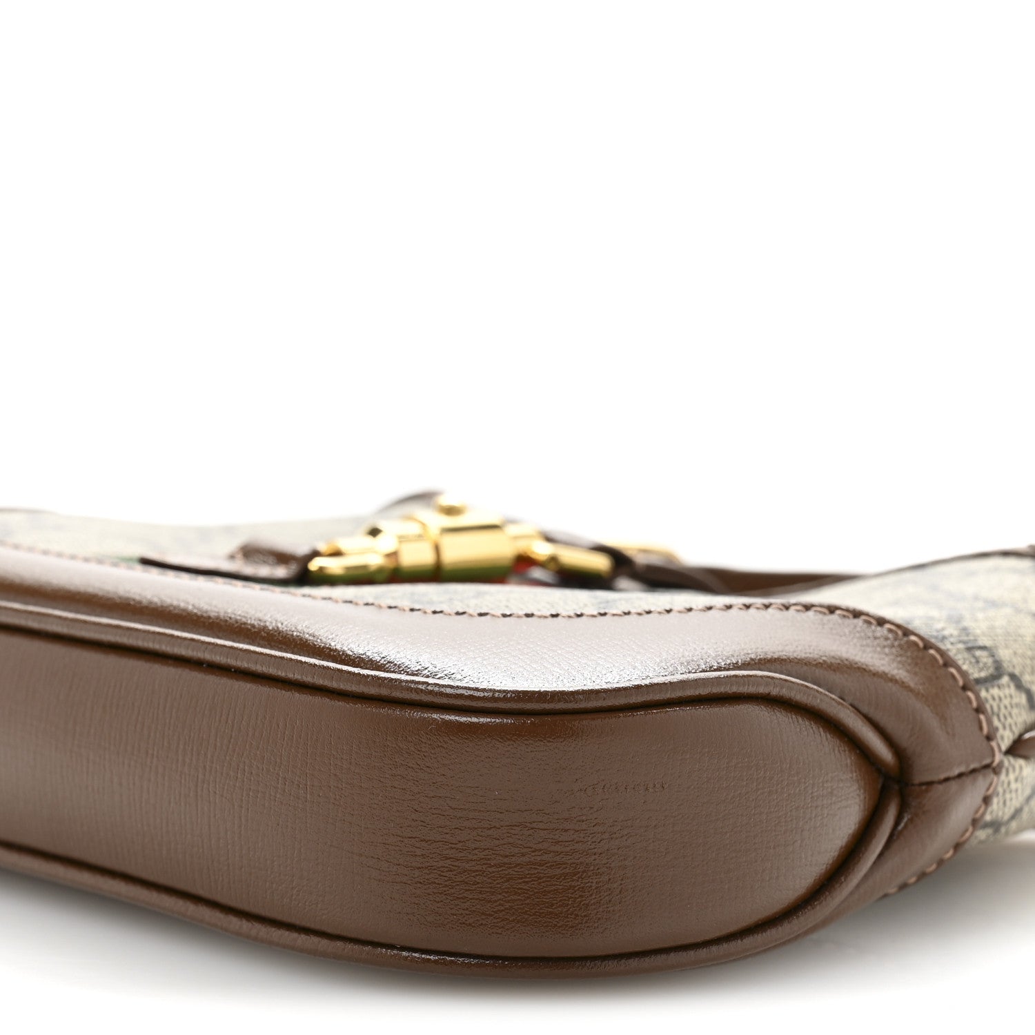 Gucci GG Supreme Monogram Azalea Calfskin Web Mini Jackie 1961 Hobo Beige Ebony Brown Sugar 10 of 12