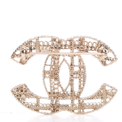 Chanel Chain CC Brooch Pin Light Gold 4 of 6