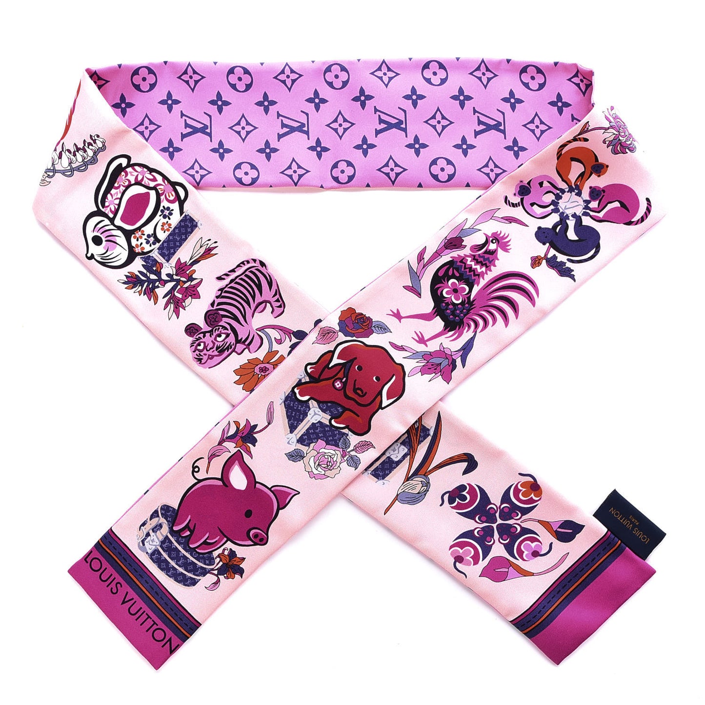 Silk Monogram Superstition Bandeau Rose