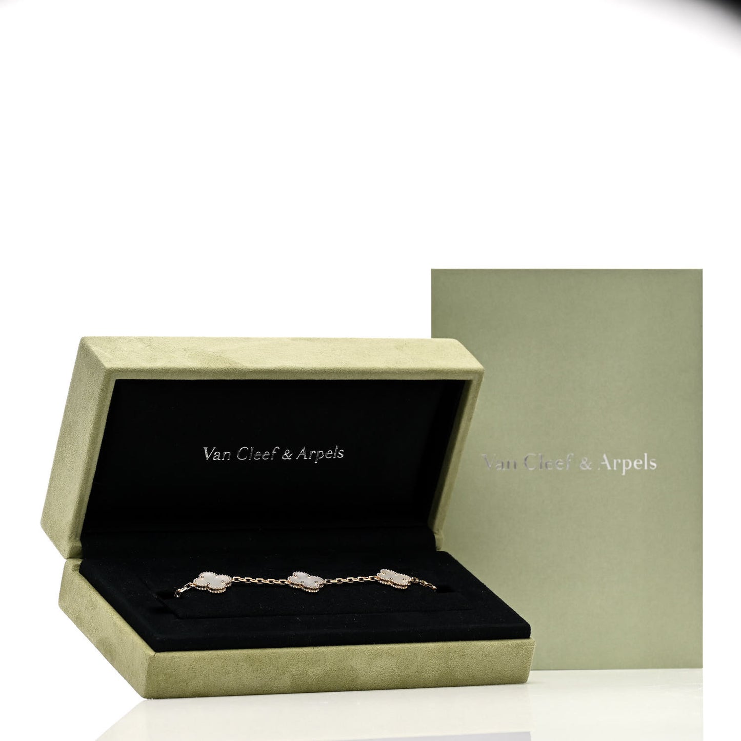 18K Yellow Gold Mother of Pearl 5 Motifs Vintage Alhambra Bracelet