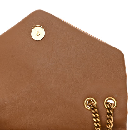 Saint Laurent Suede Calfskin Y Quilted Monogram Small Loulou Chain Satchel Cinnamon 11 of 17