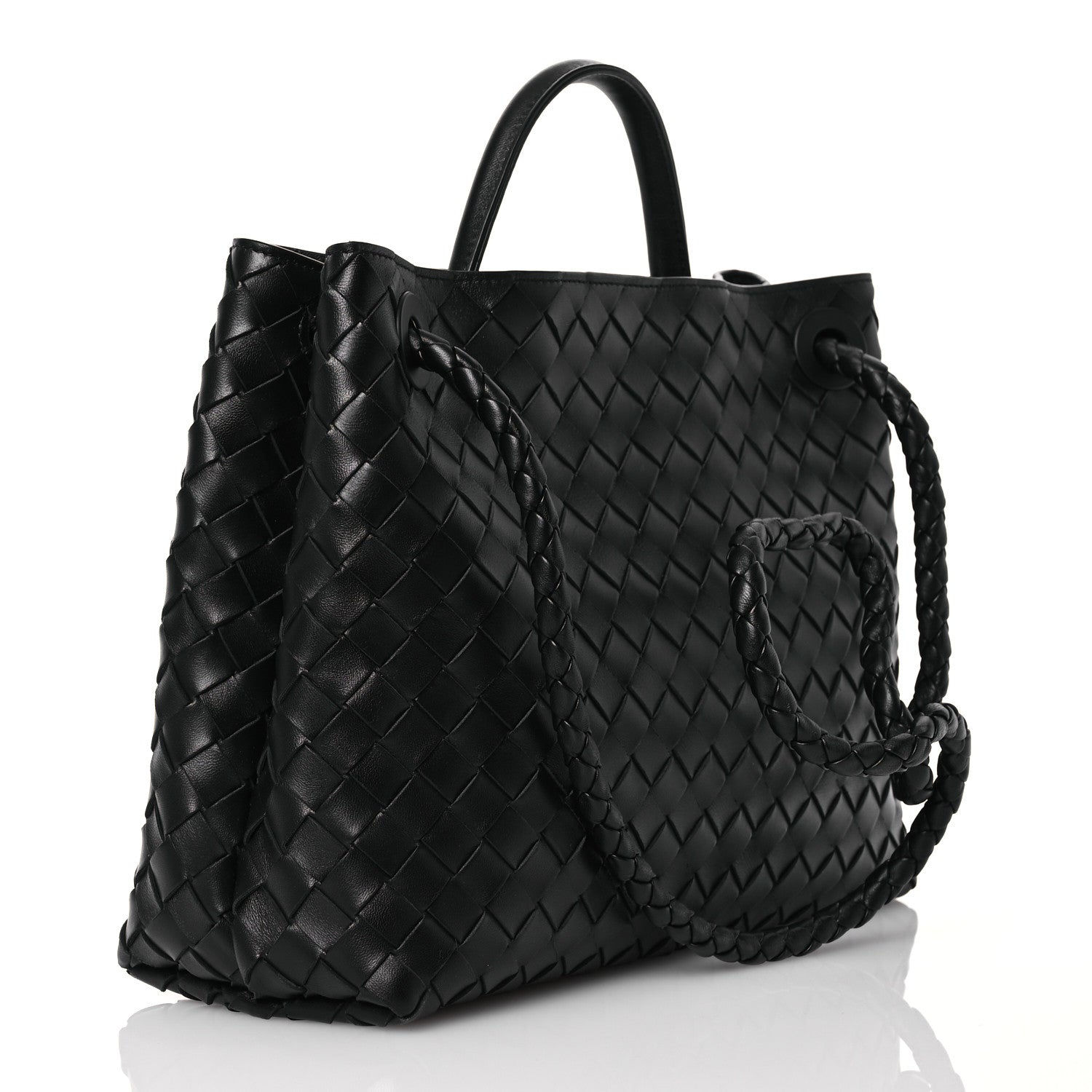 Bottega Veneta Nappa Intrecciato Medium Andiamo Shoulder Bag Black 3 of 13