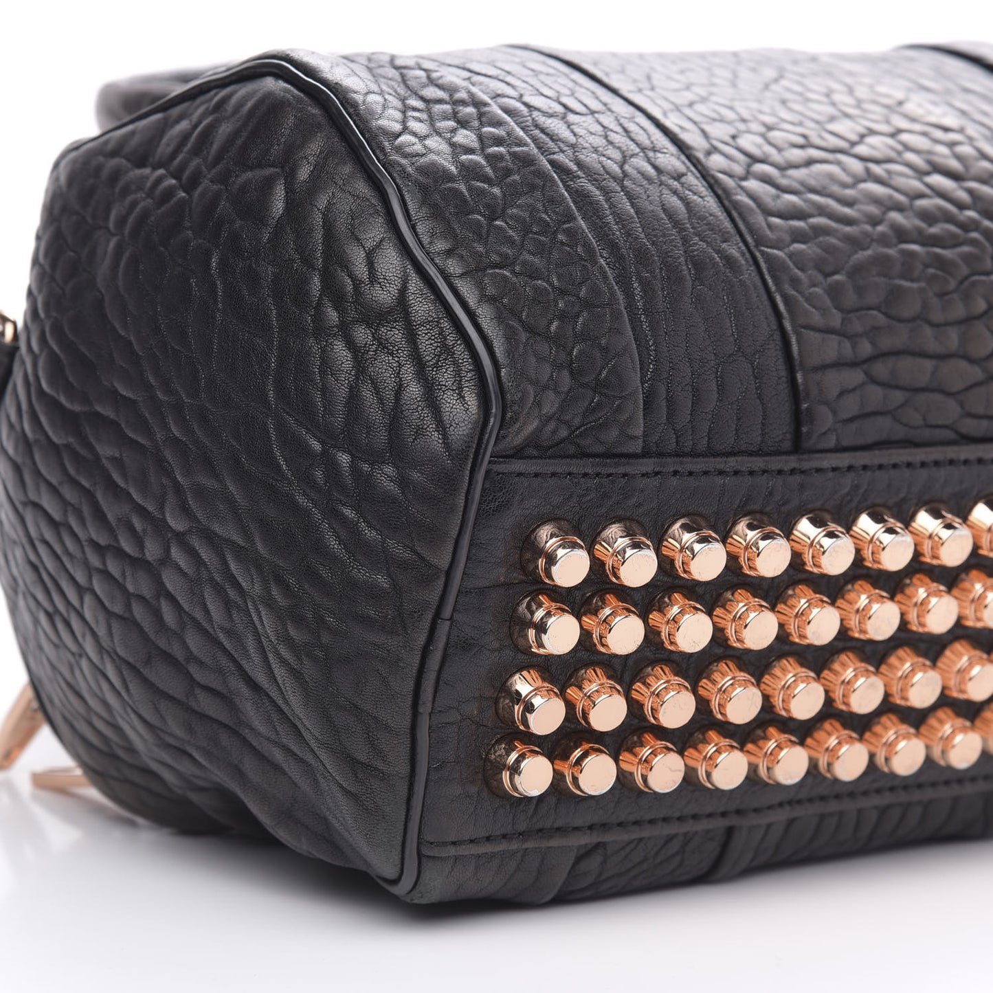 Pebbled Lambskin Rockie Black Rose Gold Hardware