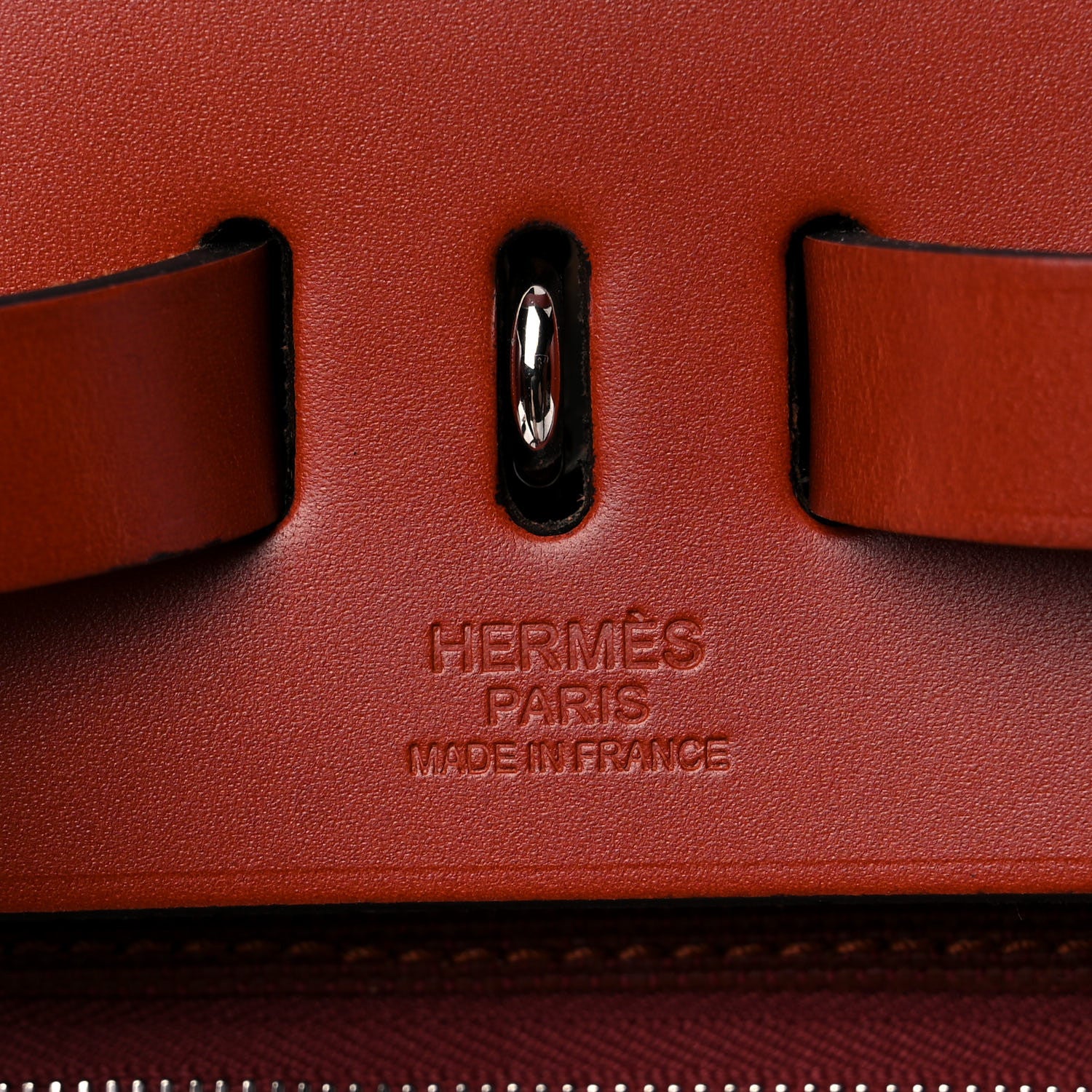 Hermes Military Toile Vache Hunter Herbag a Dos Zip Retourne Backpack Rouge H 6 of 10